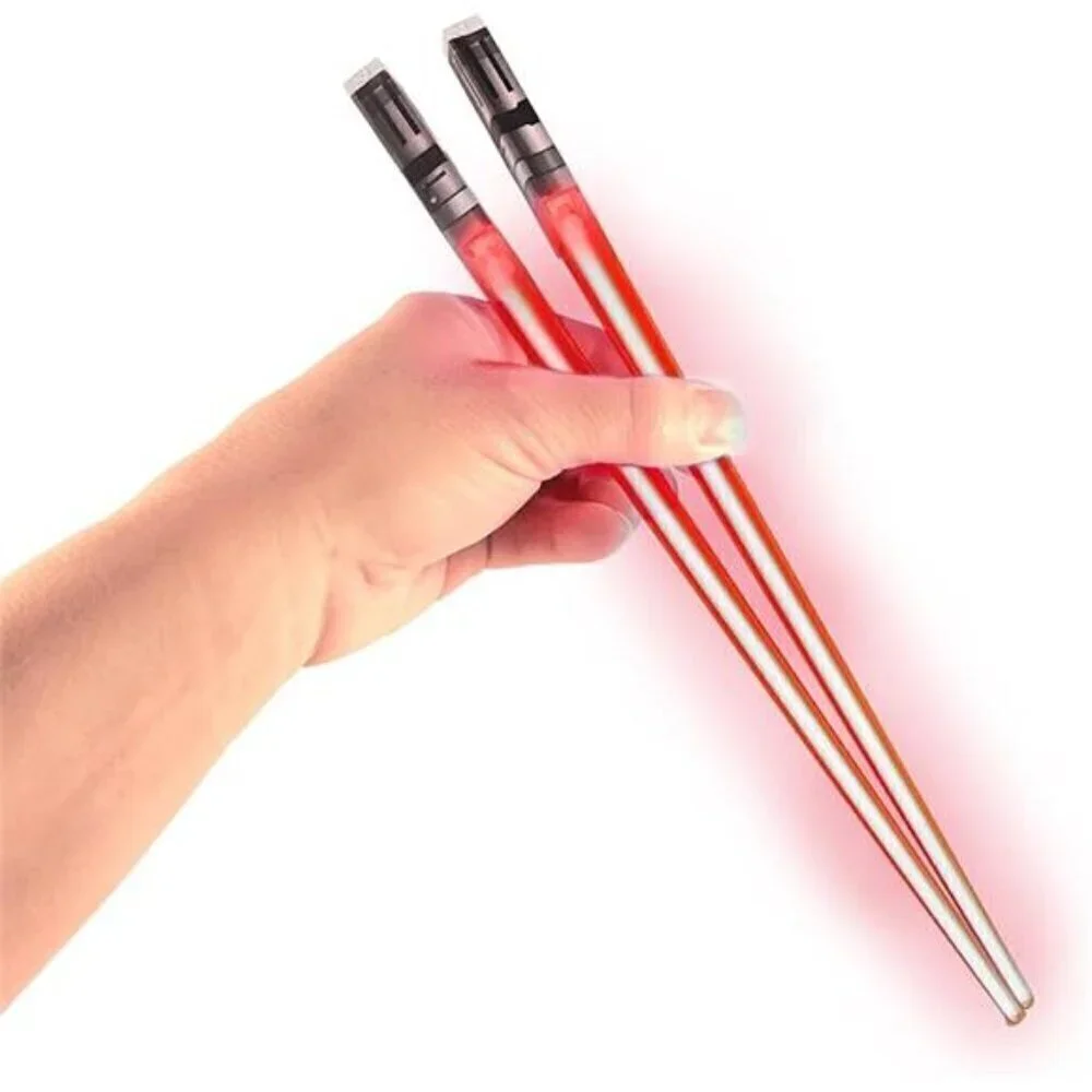 Light Sabert Chop Sticks LED Glowing Reusable Sushi Noodles Chinese  Red